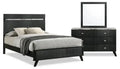 Atlas 5pc Bedroom Set with Bed, Dresser & Mirror, Mid-Century Modern