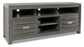 Meuble TV de 104 po avec rangement et gestion des câbles pour téléviseurs jusqu'à 65 po – Charbon de bois