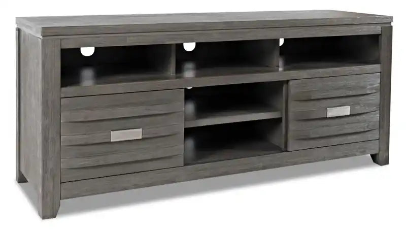 Meuble TV de 104 po avec rangement et gestion des câbles pour téléviseurs jusqu'à 65 po – Charbon de bois