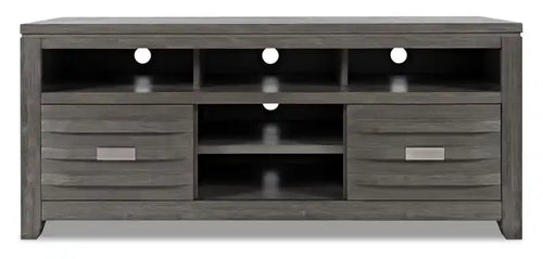 Meuble TV de 104 po avec rangement et gestion des câbles pour téléviseurs jusqu'à 65 po – Charbon de bois