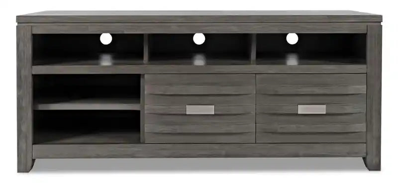 Meuble TV de 104 po avec rangement et gestion des câbles pour téléviseurs jusqu'à 65 po – Charbon de bois
