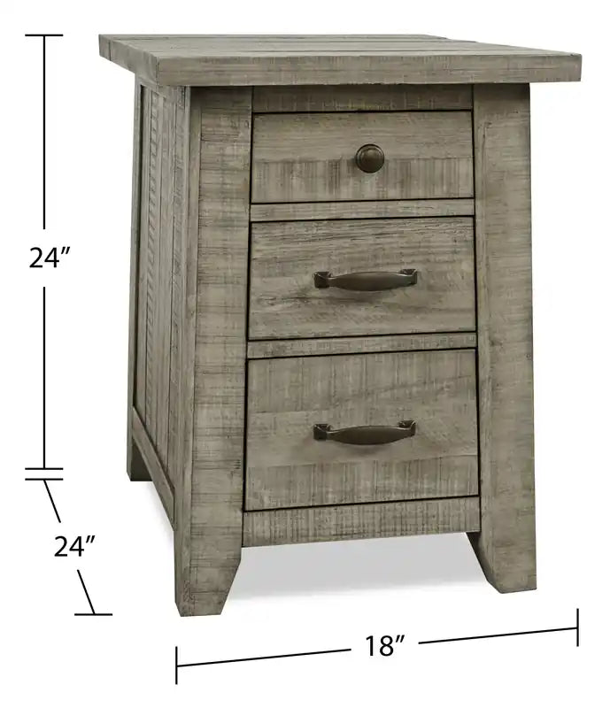 Table d'appoint rustique avec rangement de 18 po