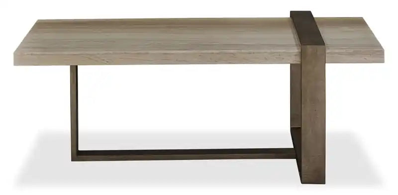 Table basse moderne 48 po – Beige/Bronze
