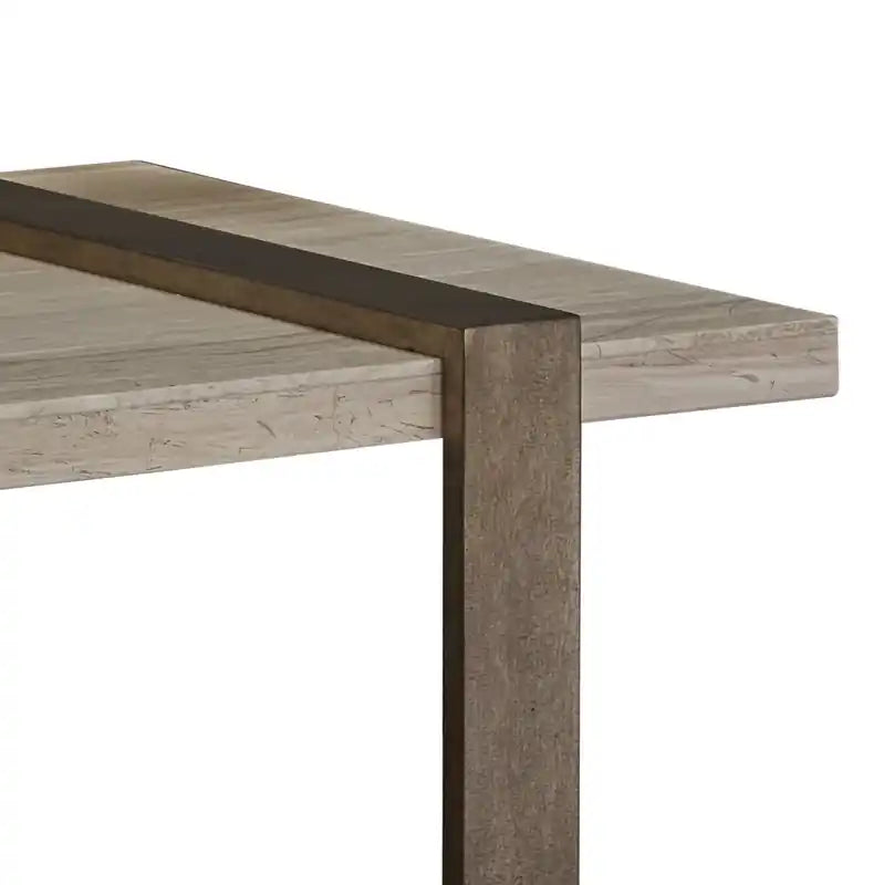 Table basse moderne 48 po – Beige/Bronze