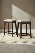 Claridge Beige Faux Leather Backless Counter-Height Stool