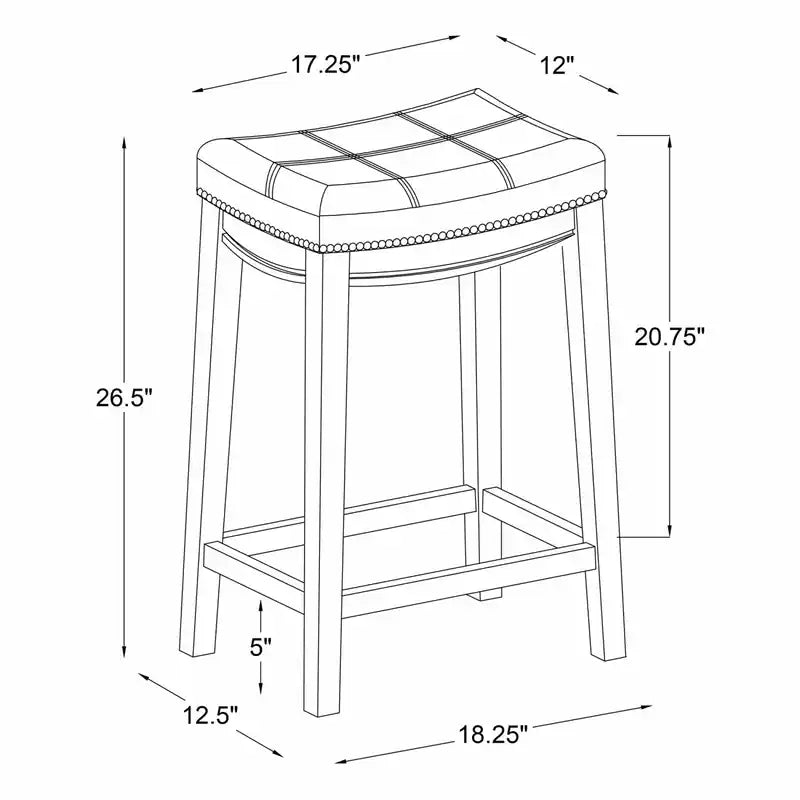 Tabouret de comptoir sans dossier en similicuir beige Claridge