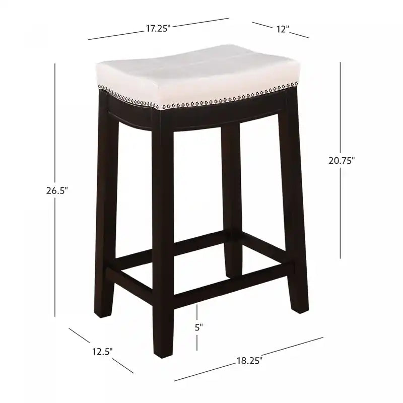 Tabouret de comptoir sans dossier en similicuir Claridge – Noir et blanc