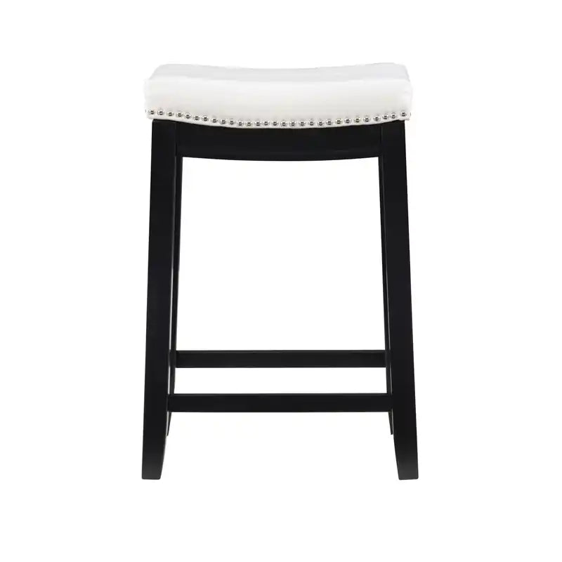 Tabouret de comptoir sans dossier en similicuir Claridge – Noir et blanc
