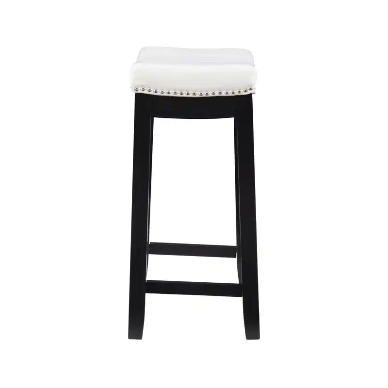 Tabouret de comptoir sans dossier en similicuir Claridge – Noir et blanc
