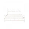 Robert Metal Construction Bed Frame With Circular Design Headboard And Footboard,king Size,white King Bed
