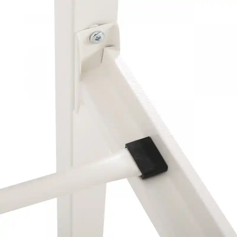 Cadre de lit en métal avec tête et pied de lit au design circulaire, taille king, lit king blanc