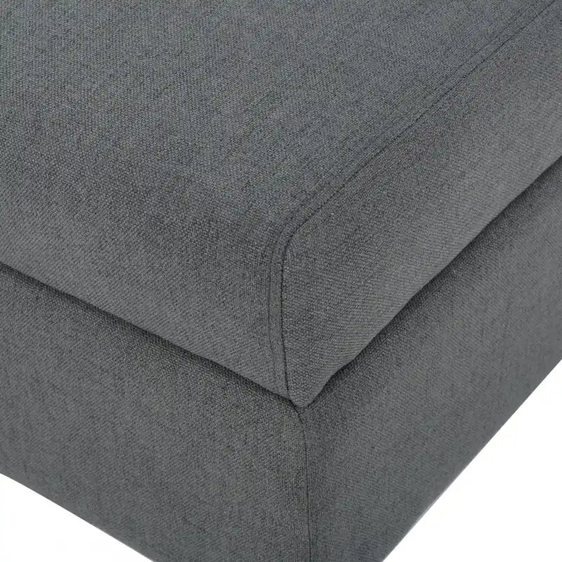 Causeuse en tissu sans accoudoirs avec rangement caché et pieds en bois