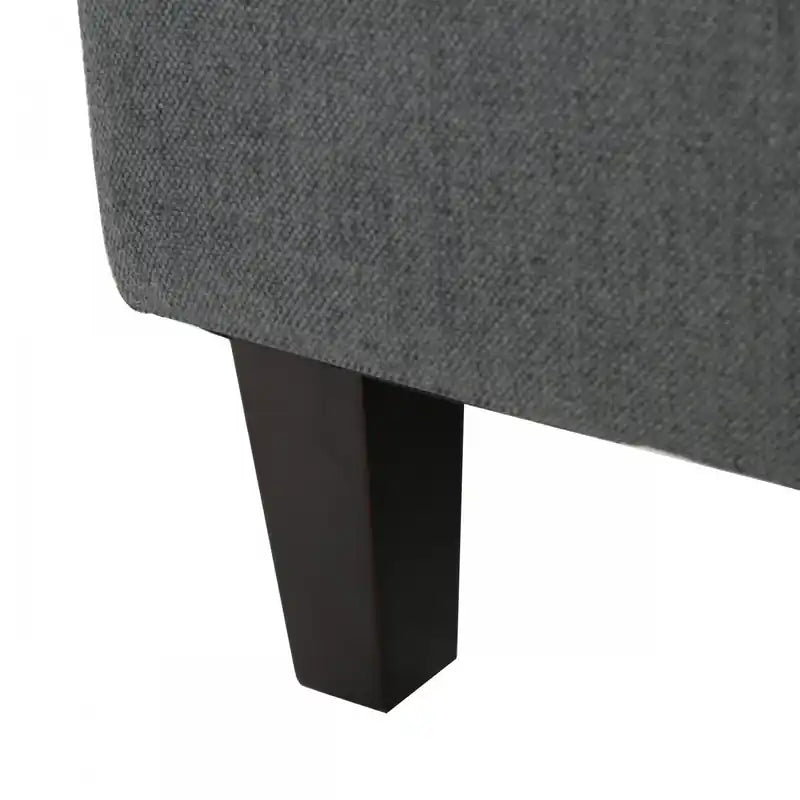 Causeuse en tissu sans accoudoirs avec rangement caché et pieds en bois