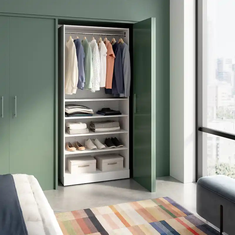 Système de rangement avec étagères pour placard simple/dressing
