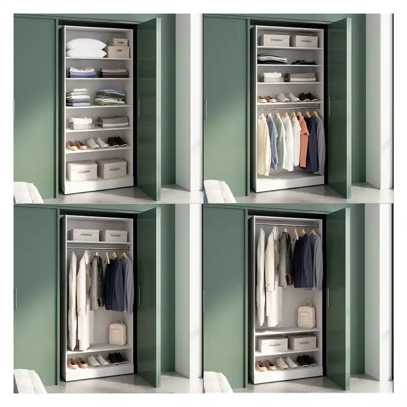 Système de rangement avec étagères pour placard simple/dressing