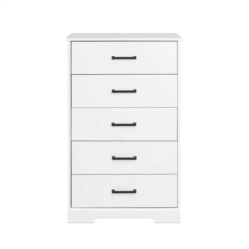 Commode haute à 5 tiroirs – Commode de chambre à coucher de style ferme moderne, 3 couleurs