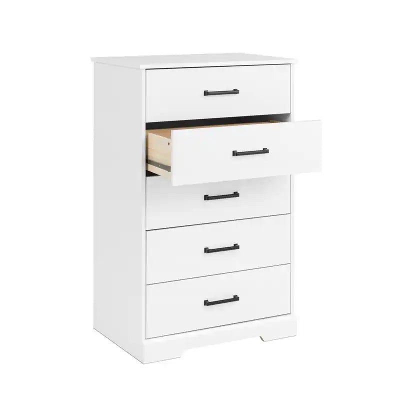 Commode haute à 5 tiroirs – Commode de chambre à coucher de style ferme moderne, 3 couleurs