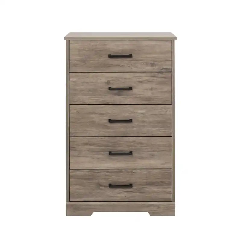 Commode haute à 5 tiroirs – Commode de chambre à coucher de style ferme moderne, 3 couleurs