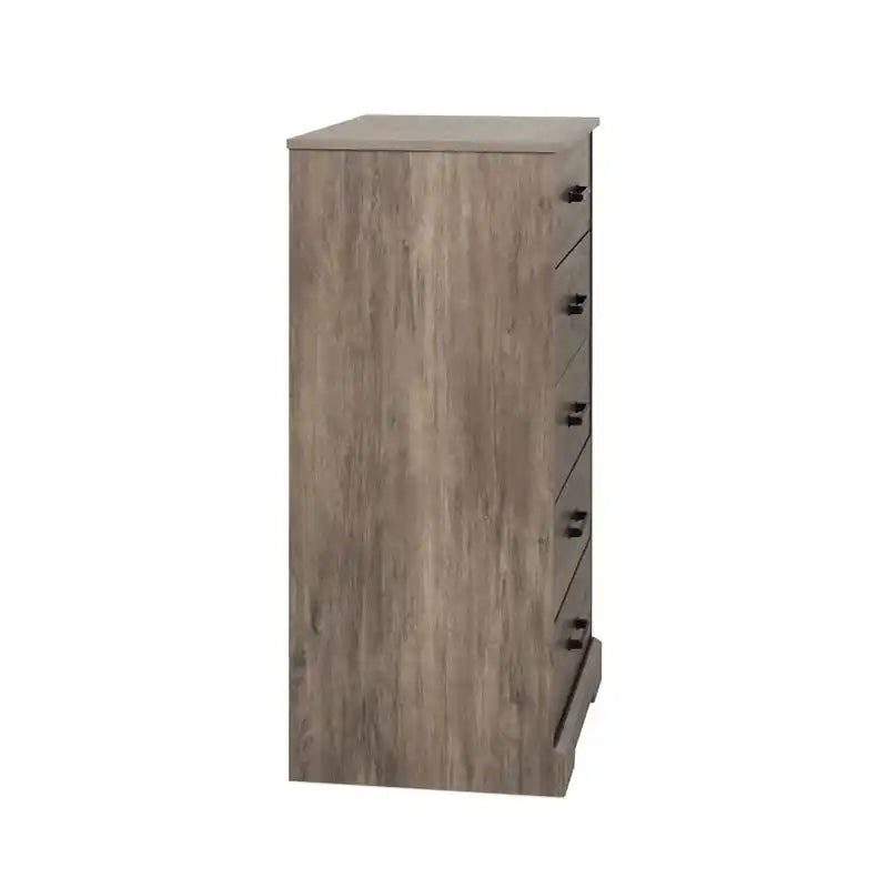 Commode haute à 5 tiroirs – Commode de chambre à coucher de style ferme moderne, 3 couleurs