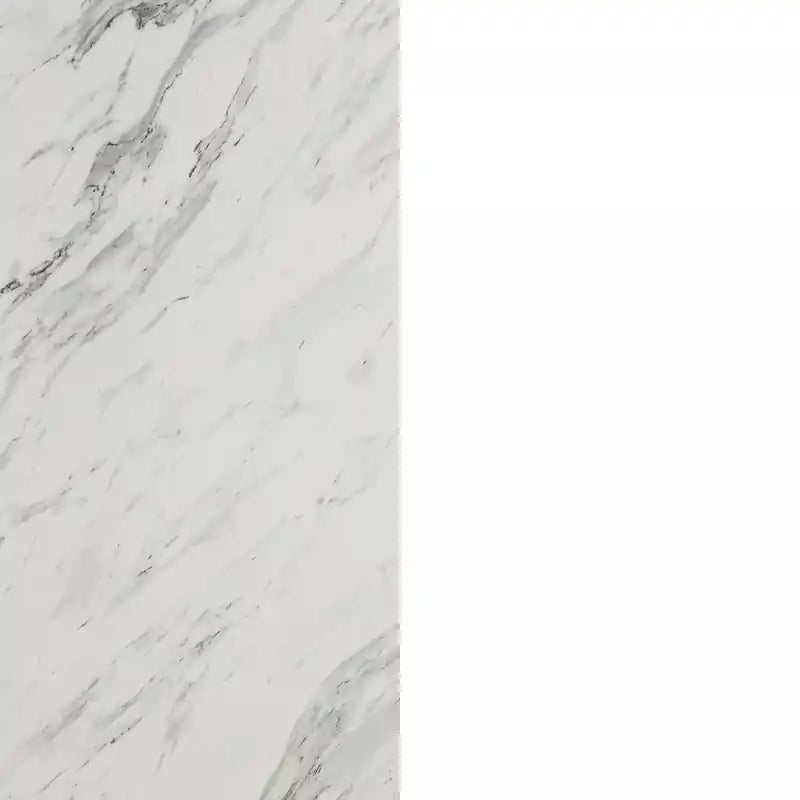 Îlot de cuisine avec porte et tiroirs – Faux marbre blanc et blanc