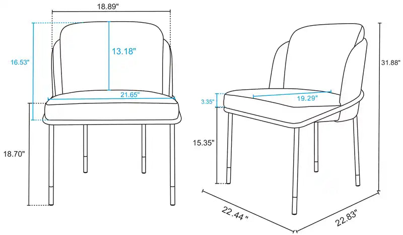 Chaise de salle à manger en tissu
