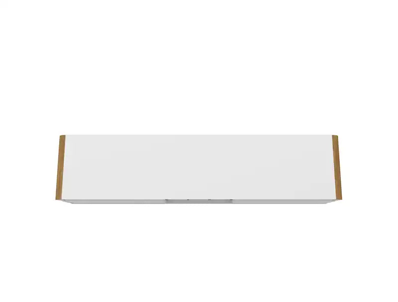 Meuble TV 62,99 po avec 5 tablettes et rangement pour le vin – blanc et cannelle