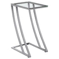 Silver Metal with Tempered Glass Accent Table