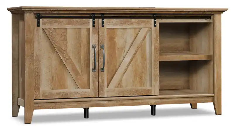 Dakota Pass 65 Rustic TV Stand with Storage and Cable Management for TVs up to 75- Light Brown