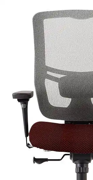 26.4 Chaise de bureau - Rouge avec dossier en maille