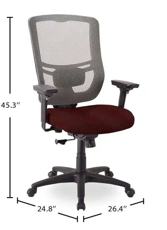 26.4 Chaise de bureau - Rouge avec dossier en maille