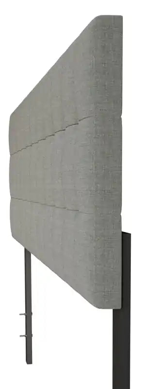 Tête de lit capitonnée Ellis en tissu gris, capitonnage boutonné - Taille simple