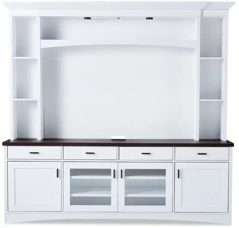 Emry 87.5 3-Piece Wall Unit Entertainment Centre with Storage and Cable Management for TVs up to 90- White