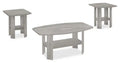 Everest 35.5 Modern 3-Pack Coffee + 2 End Tables with Shelf