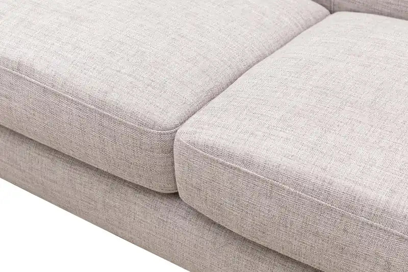 Causeuse en tissu d'aspect lin de 63 po avec pieds en bois et coussins de dossier capitonnés - Gris anthracite