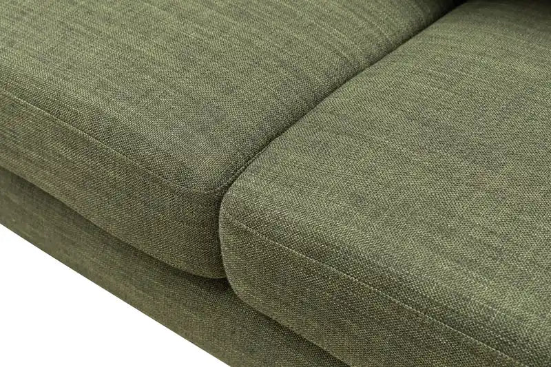 Causeuse en tissu d'aspect lin de 63 po avec pieds en bois et coussins de dossier capitonnés - Gris anthracite