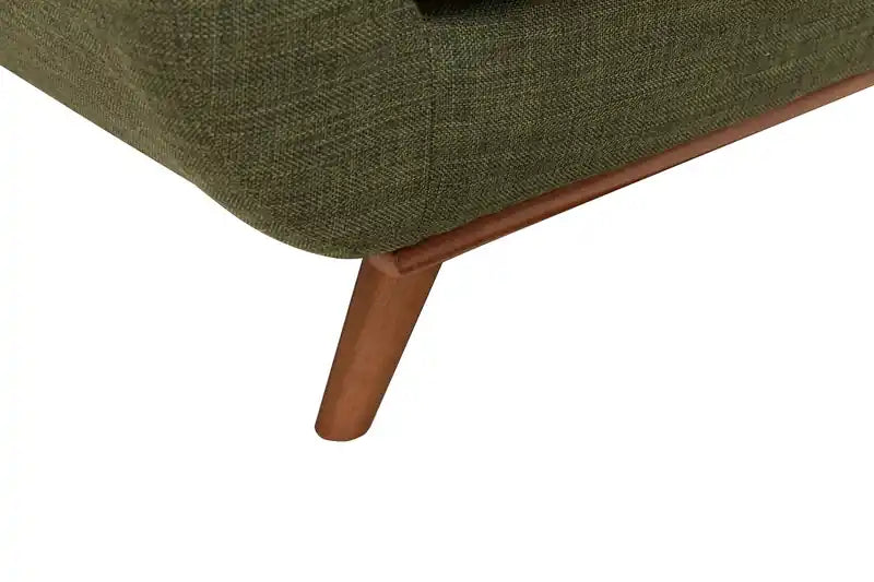 Causeuse en tissu d'aspect lin de 63 po avec pieds en bois et coussins de dossier capitonnés - Gris anthracite