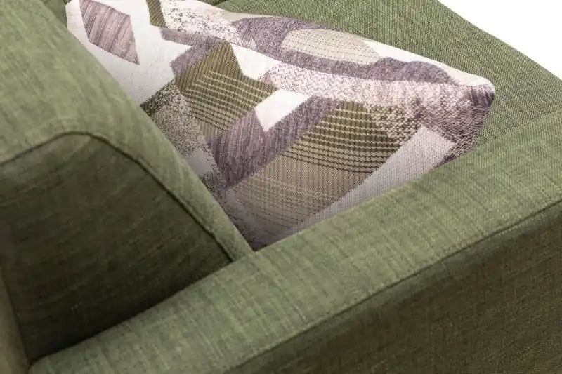 Causeuse en tissu d'aspect lin de 63 po avec pieds en bois et coussins de dossier capitonnés - Gris anthracite