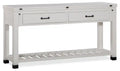 Harper 60 Modern Sofa Table with Storage and Shelf - White Pine