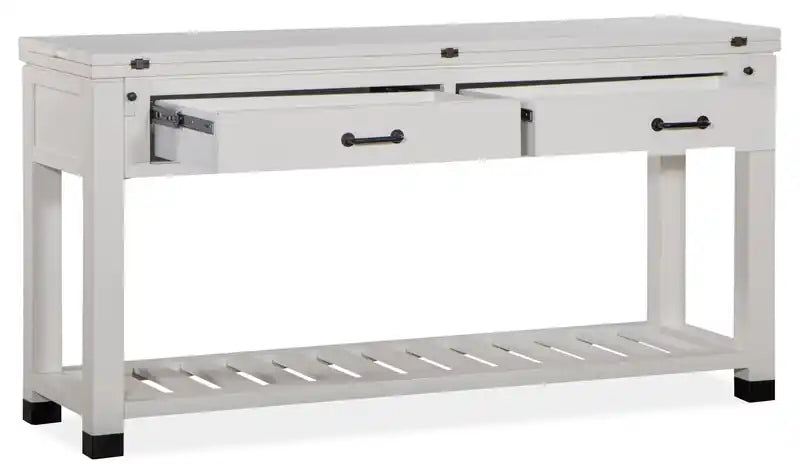 60 Table d'appoint moderne pour canapé avec rangement et étagère - Pin blanc
