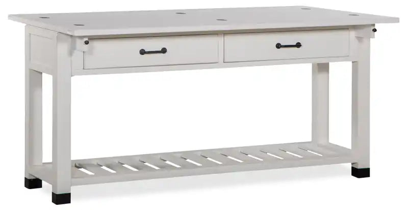 60 Table d'appoint moderne pour canapé avec rangement et étagère - Pin blanc