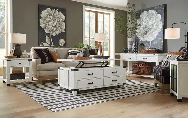 60 Table d'appoint moderne pour canapé avec rangement et étagère - Pin blanc