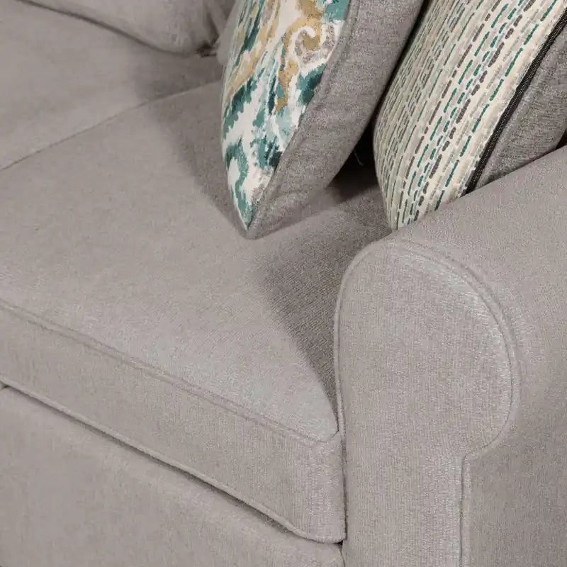 Tissu chenille orienté à gauche - Bleu écume de mer