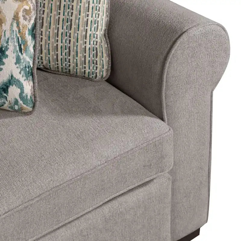 Tissu chenille orienté à gauche - Bleu écume de mer