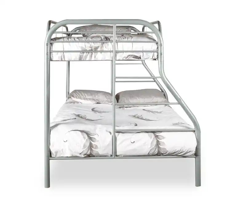 avec échelle et barrière de sécurité pour enfants, métal gris – Double/Complet