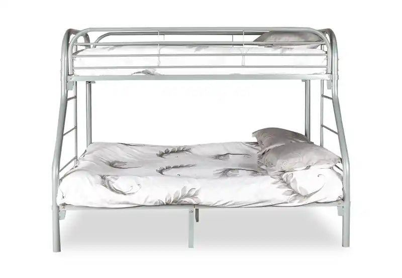 avec échelle et barrière de sécurité pour enfants, métal gris – Double/Complet