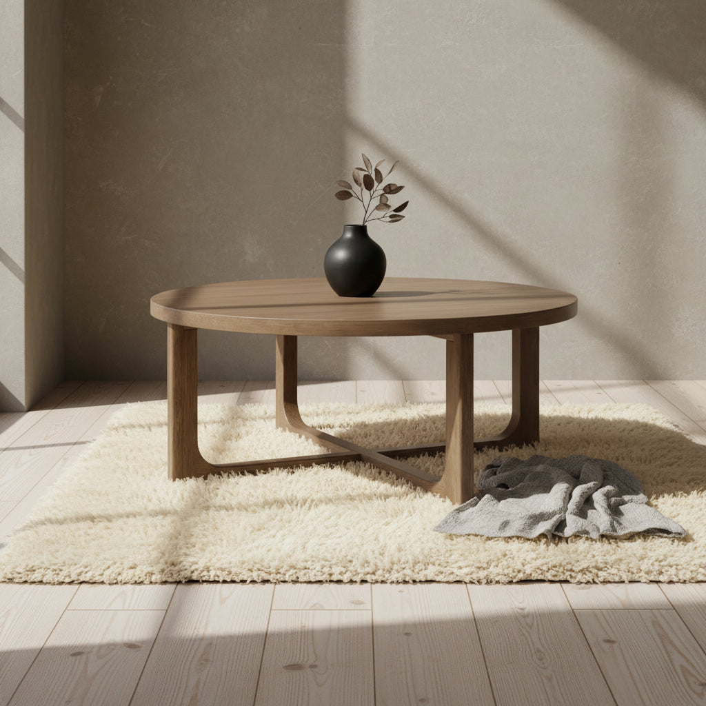 Maxwell 42 Round Coffee Table - Light Brown Hickory