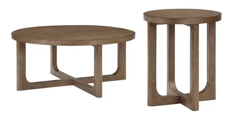 Table basse ronde 42 po - Noyer clair