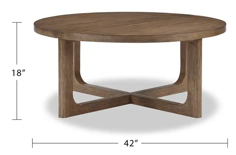 Table basse ronde 42 po - Noyer clair