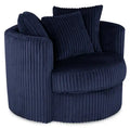 Made in Canada Midi 42 Chenille Fabric Swivel Cuddler Accent Chair - Groove Midnight Blue