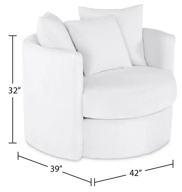 Fauteuil d'appoint douillet pivotant en tissu chenille 42 po - Groove Midnight Blue